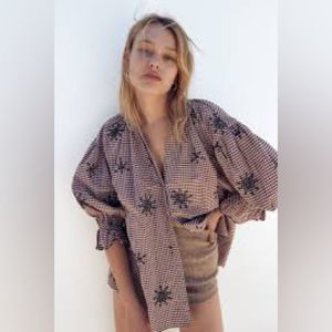 NEW Zara Plaid Top